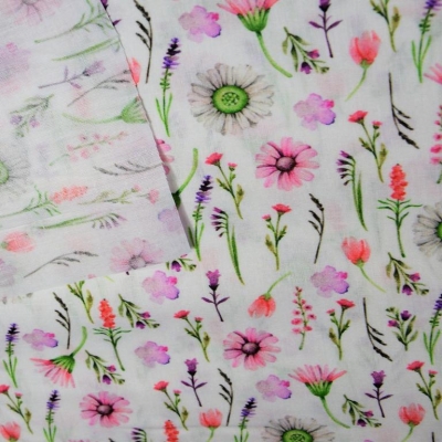 Baumwolle Flowers digital | offwhite